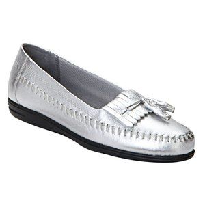 Dr. Scholl's Leather Tassel Loafers Silver
